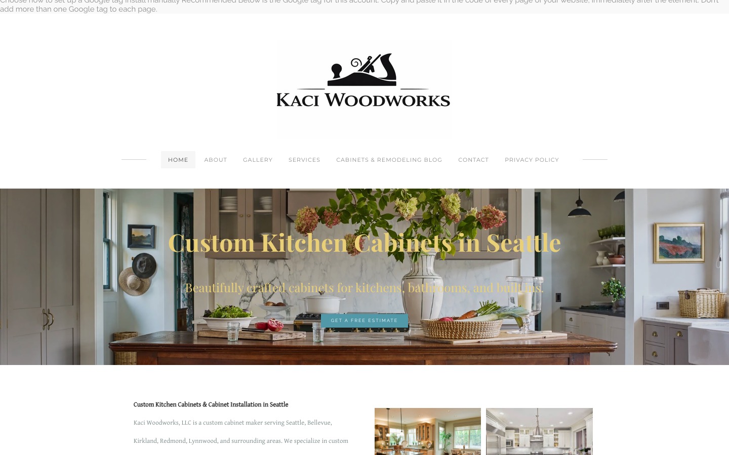 The current homepage